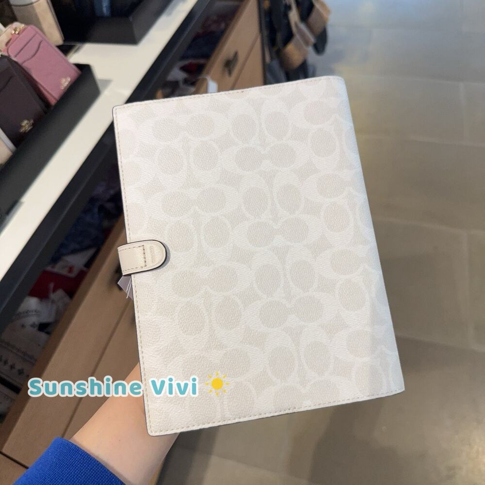 NWT Coach Notebook In Signature Canvas CZ198, White/Chalk - Picture 3 of 6